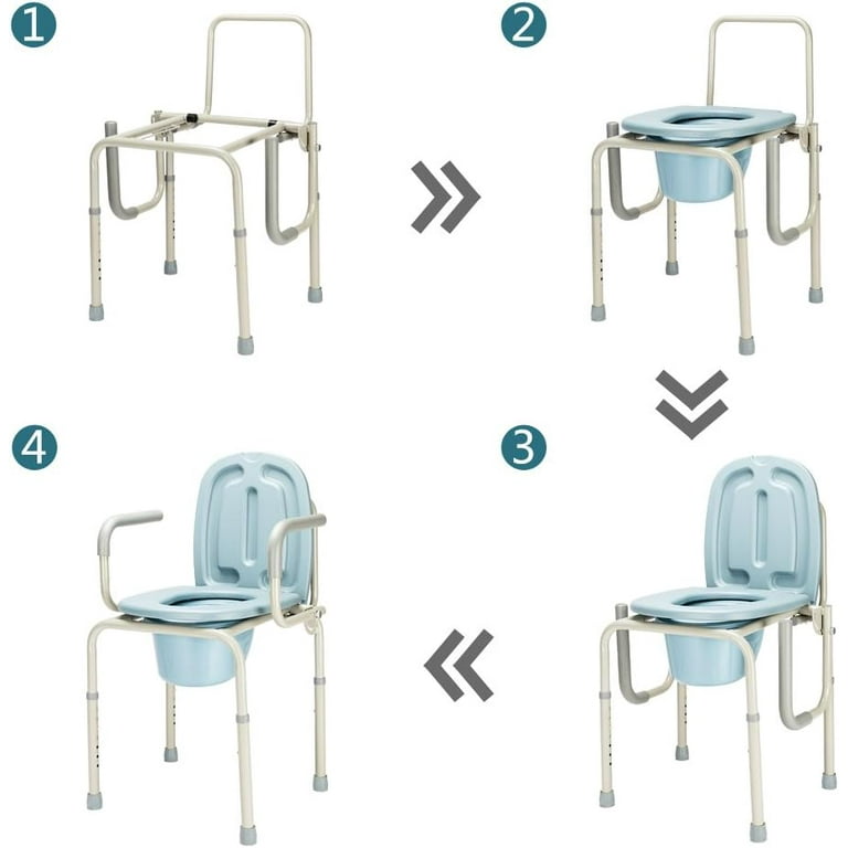 mefeir 450lbs Drop Arm Medical Bedside Commode Chair, Homecare