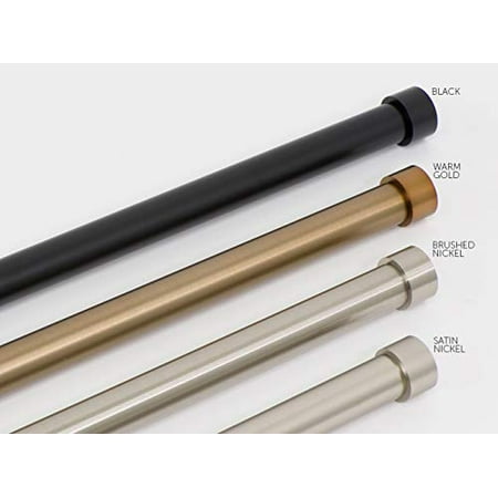 Ivilon Drapery Window Curtain Rod - End Cap Style Design 1 Inch Pole. 72 to 144 Inch Color Black