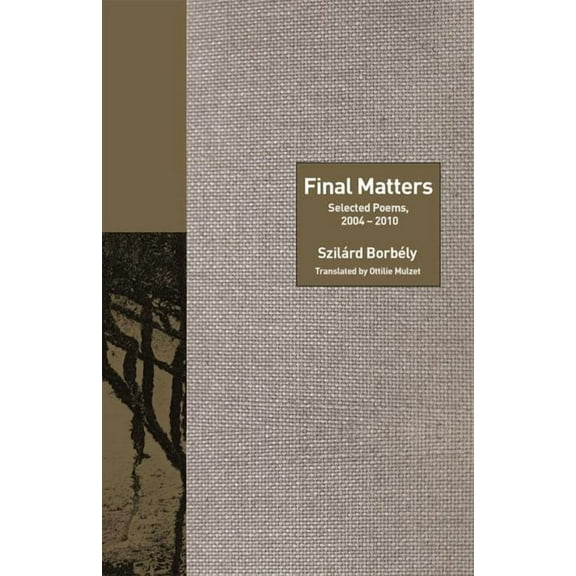 Lockert Library of Poetry in Translation Final Matters: Selected Poems, 2004-2010, Book 130, (Hardcover)
