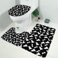 thumbnail image 2 of Halloween Ghost and Bat Silhouette Pattern Bathroom Rugs Sets 3 Piece,Toilet Cover Set,Absorbent Non Slip Bathroom Mats Sets with U-Shaped Contour Rug Toilet Rug Set, 2 of 5