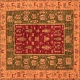 thumbnail image 1 of Ahgly Company Indoor Square Abstract Orange Modern Area Rugs, 6' Square, 1 of 4