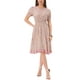 thumbnail image 1 of Vestido de verano floral para mujer INSPIRE CHIC con cuello de volantes, cintura fruncida, mangas cortas, talla XL, color beige, 1 of 5
