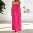 thumbnail image 2 of Women's Open Back Spaghetti Strap Beach Maxi Dress Loose Flowy Vacation Sundress RD1 XXL, 2 of 7