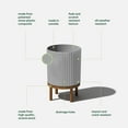 thumbnail image 3 of Veradek Demi Series Raised 12" Plastic-Stone Planter - (Gray/Brown, 1 Pack), 3 of 9