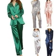 thumbnail image 3 of (Gre L) Ensemble de Pyjamas en Satin de Soie Doux pour Femmes, 3 of 3