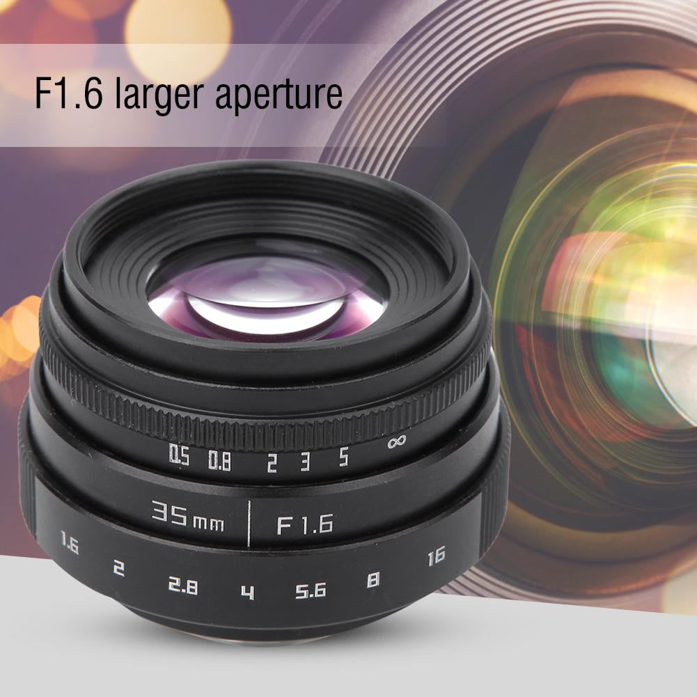 Portrait Mirrorless Camera Lens,35mm F1.6 CCTV Manual Aperture Fixed Focus C Mount Lens with 12PCS Aperture Blades for Pen E-P6//E-PL7//E-PL6//E-PL5//E-PM3//NEX-5T//NEX-3N//NEX-6//NEX-5R etc Black-C Mount