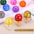 thumbnail image 5 of Crystal Ball 40mm, Ice Cracked Glass Ball with Metal Stand, Decorative Crystal Sphere Glass Paperweight for Home Wedding Office Party Table Decor, Dark Black Grey/Silver, 5 of 7