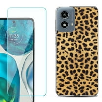Phone Case for Motorola Moto G 5G 2024, with Tempered Glass Screen Protector, by OneToughShield - Cheetah Gold/Black