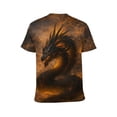 thumbnail image 2 of LAOLIUSN Men’s Dragon T Shirt 3D All Over Print Graphic Tee, Dark Fantasy Fire Dragon Face with Glowing Eyes, Short Sleeve Crewneck Streetwear Shirt S-4XL, 2 of 7