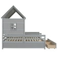 thumbnail image 6 of Harper & Bright Designs Double Shared Bed, Twin Size House Platform Beds with Two Drawers for Boys Girls, House Bed Frame Combination of 2 Side by Side Twin Size Beds, Gray, 6 of 10