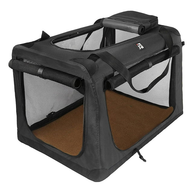 Jaula portátil para perros, ventilación, portador de perros plegable para interiores y exteriores, jaula plegable para perrera para cachorros, perros Negro S