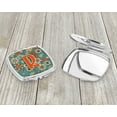 thumbnail image 3 of Letter R Flowers Retro Blue Compact Mirror CJ2012-RSCM, 3 of 4