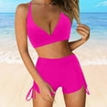 thumbnail image 2 of MSJUHEG 2 Piece Bikini Set,Bathing Suits for Women,One Shoulder Swimsuits for Women,High Waisted Swimsuits for Women,Bikini Tops Full Coverage Bottoms,Peplum Swimsuits for Women,Push Up Hot Pink XL, 2 of 4