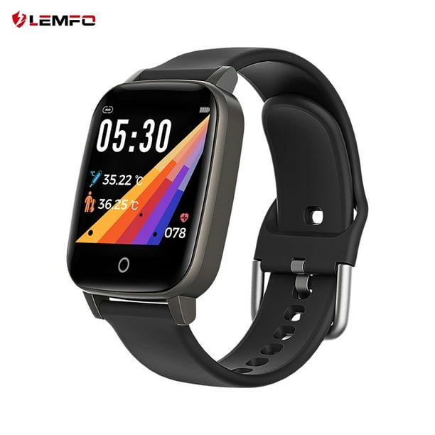 LEMFO T1 Smart Watch Bracelet Body Temperature Measurement Smart Watch 1.3 inch TFT Color Screen BT 5.0 Heart Rate Sleep Monitor Multi sport Modes IP67 Waterproof Pedometer Fitness Watch Compatible Wa...