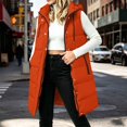 thumbnail image 2 of Yutgune Women's Long Hooded Puffer Vest Zip Up Snap Button Sleeveless Coat with Zipper Pockets, 2 of 7
