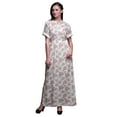 thumbnail image 1 of Bimba Rayon Leaves & Rose Floral Ladies Long Gown Boho Beach Cocktail Party Maxi SlitÂ&nbsp;Dress-XSmall, 1 of 6