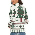 thumbnail image 3 of Knitted Christmas Tree Women's Turtleneck Sweater Long Sleeve Ribbed Fitted Turtle Neck Casual Fall Winter Collection Top 2XL, 3 of 4