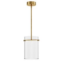 E26381-18GLD-ET2 Lighting-Polo - 10W 1 LED Mini Pendant-12 Inches Tall and 7.75 Inches Wide-Gold Finish-Clear Glass Color