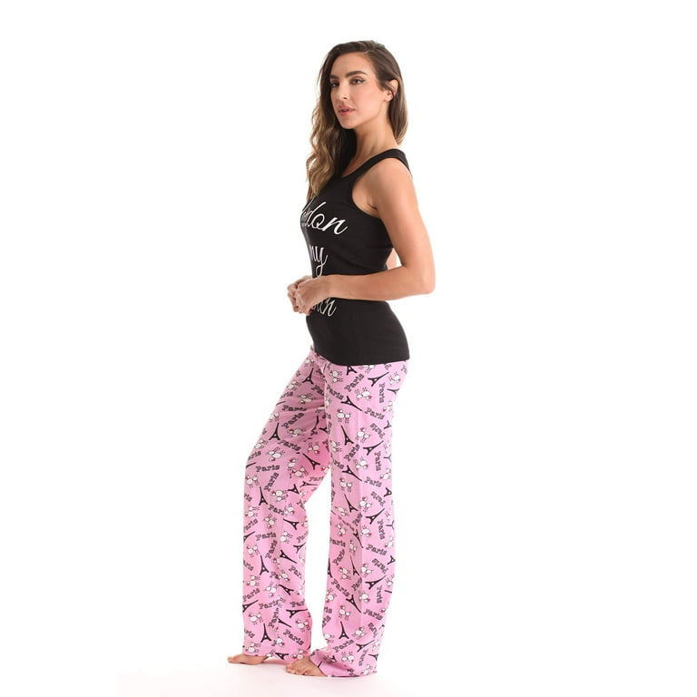 Just Love Pant Sets Women Sleepwear Womans Pajamas Pjs Black Pardon my French Large