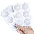 thumbnail image 4 of Paquete de 50 paletas de pintura de plástico blanco, paleta de acuarela rectangular pequeña blanca de 6 pozos, paleta de pintura artesanal para adultos, 4 of 5