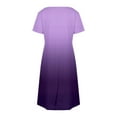 thumbnail image 5 of Npasoilc Summer Mini Dress for Women V-Neck Short Sleeve Pleated Skirts Casual loose Ruffle Dress with Pockets, 5 of 8