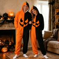 thumbnail image 2 of Curuila Halloween Adult Jumpsuit Flannel Hallowmas Pumpkin Hooded Pajamas For Women And Men Party Fashion Sleepwear Jumpsuit Size L, 2 of 7