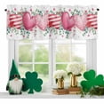 thumbnail image 2 of Kitchen Valances for Window, Valentine's Love Heart Eucalyptus Leaf Light Filtering Rod Pocket Valance Curtain, Pink Rose Plant on White Short Curtains Window Topper for Bedroom Living Room 60x18in, 2 of 9