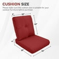 thumbnail image 2 of Planntonneo Outdoor Wicker Furniture Cushion Set, 25 x 22 x 4 Deep Seat Patio Chair Cushions, Red, 1 Set, 2 of 8