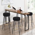 thumbnail image 2 of Furniliving 30" Height Faux Sherpa Backless Bar Stools Modern Barstools Set of 2 Island Chairs, Black, 2 of 10