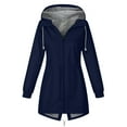 thumbnail image 7 of YDFCWXW Waterproof Windbreaker Jacket for Women - Hooded Lightweight Rain Jacket with Striped Lining for Hiking, Travel & Outdoor Sports (Blue, 3XL), 7 of 7