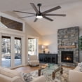 thumbnail image 3 of Wellspeed 72 in. Farmhouse Indoor Matte Black Ceiling Fan Light with 7 Wood Grain Blades, 3 of 22