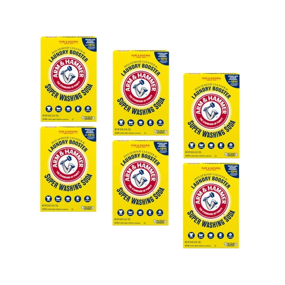 Arm & Hammer Super Washing Soda Laundry Booster, 55oz. - Pack of 6