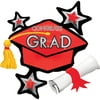 Anagram International Red Star Graduation Cap Graduation Balloon, Foil, Self Sealing, Reusable