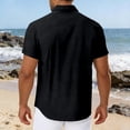 thumbnail image 5 of Mens Short Sleeve Button Down Shirts with Split Casual Summer Breathable Lightweight Top Black L, 5 of 8