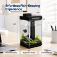 thumbnail image 2 of SPECSTAR Fish Tank,2 Gallon Aquarium Starter Kit with Auto Feeder, RGB LED Light, Filter,  Temperature Display,Small Fish Tank for Betta, Shrimp,APP Control, 2 of 7