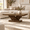 Teak Brown, variant on 34.6" Square Walnut Coffee Table with Storage, MDF Modern Center Table