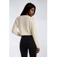 thumbnail image 2 of Forever 21 Embroidered Strawberry Cropped Pointelle Sweater, Color-Cream/Multi, Size-S, 2 of 6
