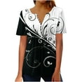 thumbnail image 1 of Pompotops T-shirt Mode Décontracté Imprimé Col Rond Manches Courtes Ample Blouse Pull Liquidation, 1 of 5