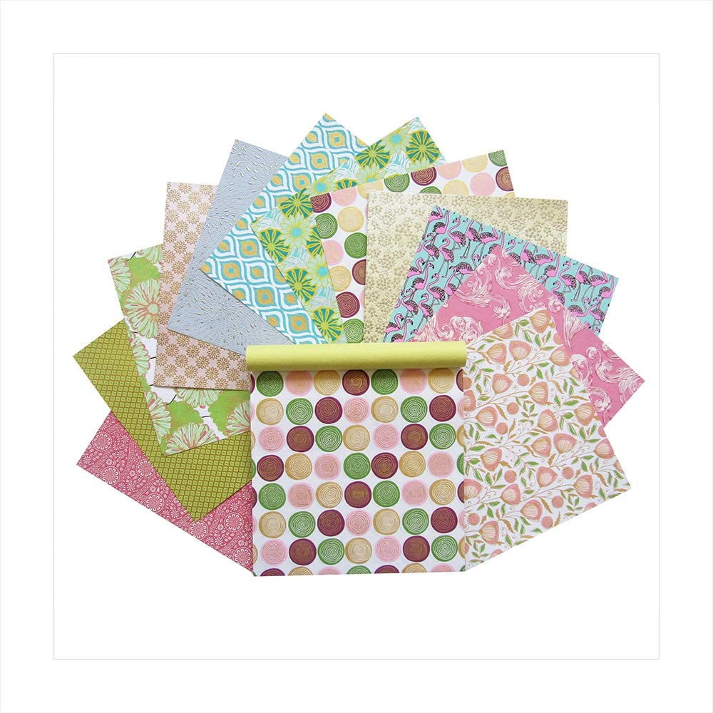 Paperhues World of Pastels Handmade Scrapbook Paper 12 x 12" Pad, 24 Sheets (2 sheets each of 12 styles)