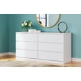 thumbnail image 2 of Signature Design by Ashley Onita Modern 6 Drawer Dresser, White, 2 of 9
