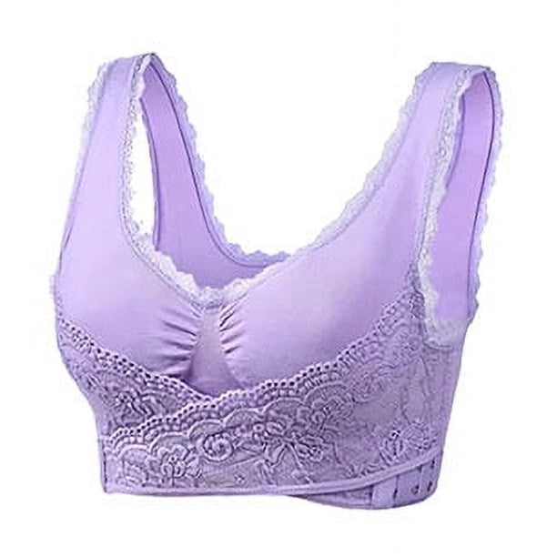 Sujetador deportivo push up de mujer con parte delantera ajustable y escote en V