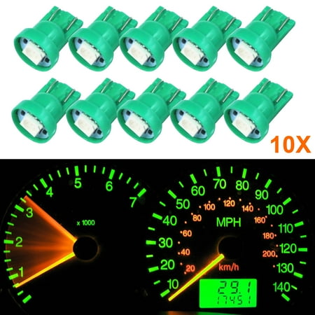 

10pcs T10 Wedge Green 5050 SMD Car LED Gauge Cluster Lights 147 152 Speedometer Lamps
