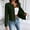 Army Green, variant on Women Crew Neck Open Front Cropped Blazer Long Sleeve Stretch Solid Fashion Casual Ladies Daily Outerwear