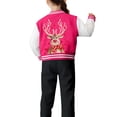 thumbnail image 7 of Staki Girls Christmas Sweatshirt Girl's Christmas Jacket Button Down Long Sleeve Preppy Outerwear(Hot Pink,5-6 Years), 7 of 7