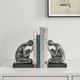 thumbnail image 6 of Danya B. Kneeling Figure Sculptures Polyresin Silver and Black Finish Bookend Set of 2, 6 of 10