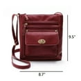 thumbnail image 2 of Cbcbtwo Adult Teen Women's Faux Leather Canvas Plain Crossbody Shoulder Bag, Red, 2 of 6