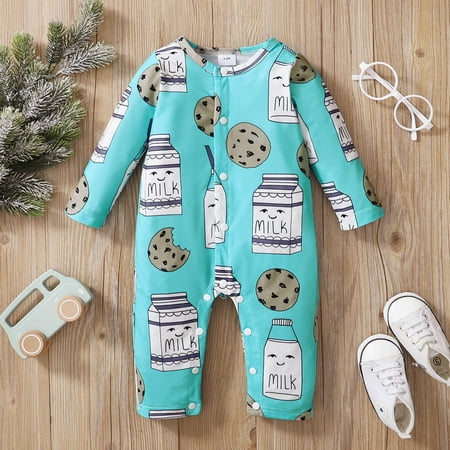 

Oalirro Clearance Deals Clearance toddler Kids Baby Long-Sleeved and Long-Legged Romper Cow Bottle Fart Suit