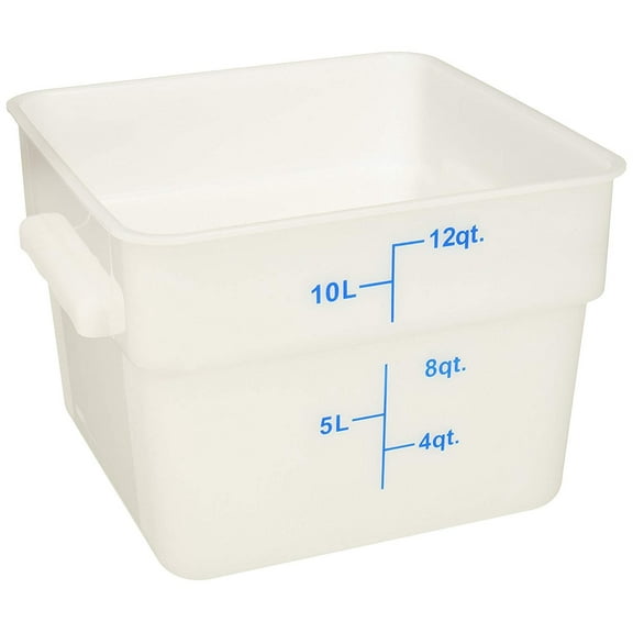 Winco Square Storage Container, 12-Quart, White