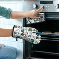 thumbnail image 2 of Blue Football Game Icons Pattern Kitchen Oven Mitt and Pot Holder Sets 2 Pcs for Baking, Cooking and Grilling, Heat Resistant Up To 392 °F, 2 of 7