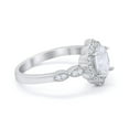 thumbnail image 2 of Halo Art Deco Oval Engagement Ring CZ 925 Sterling Silver Size 7, 2 of 3